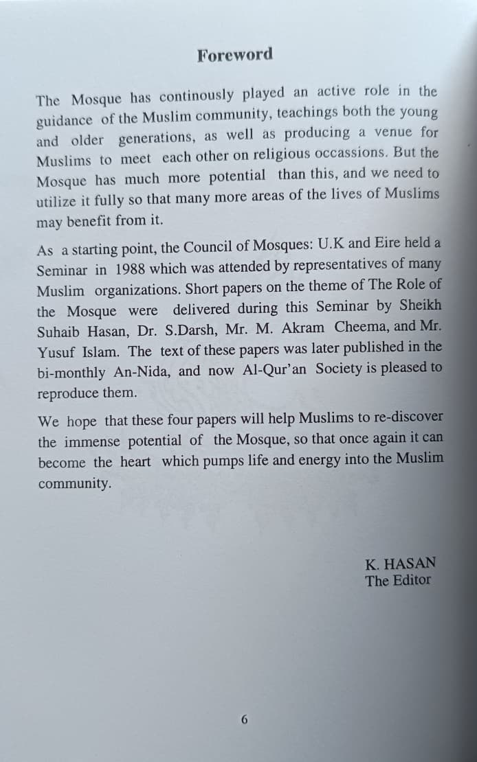 The role of Mosque in Islam